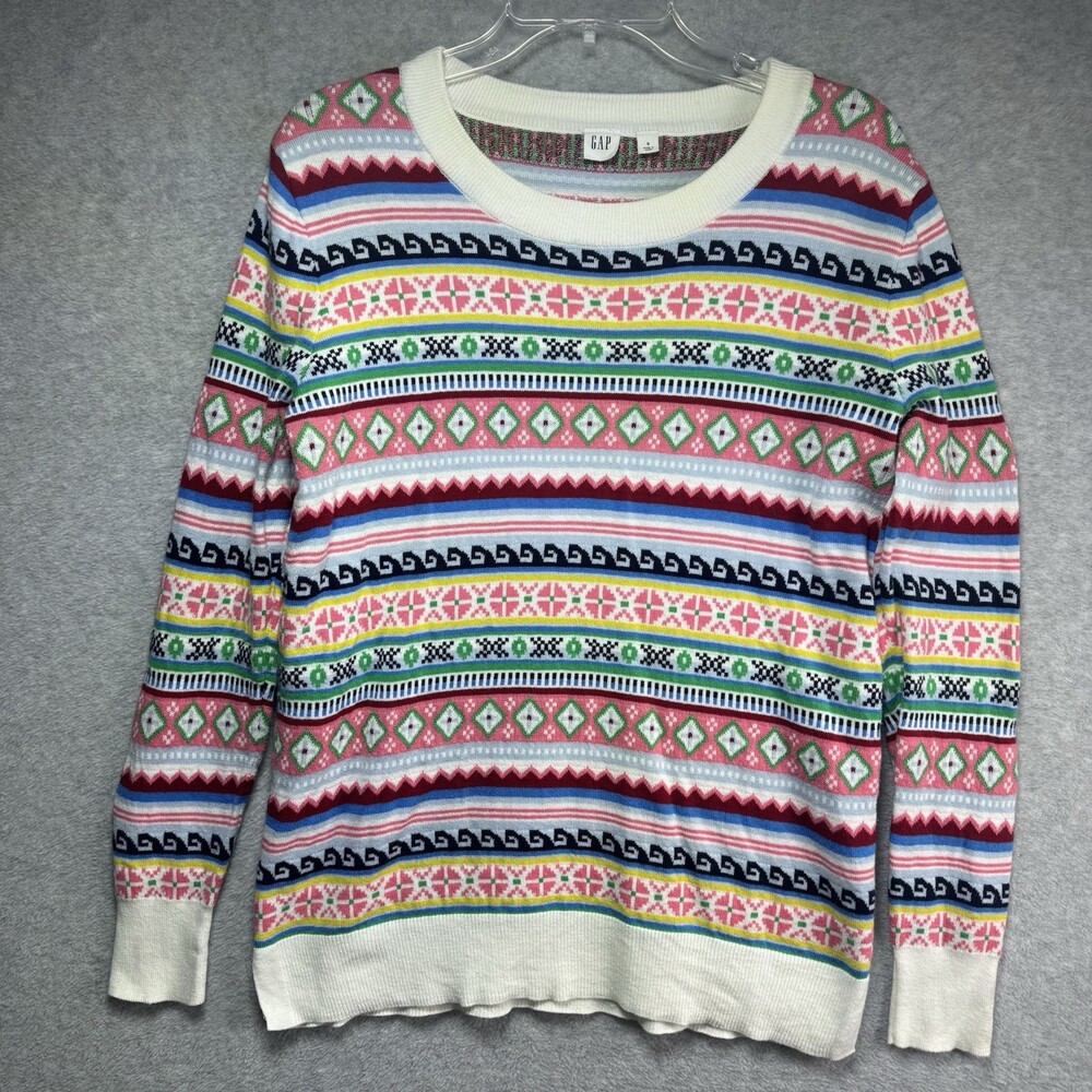 Gap Fairisle Sweater Womens Small Nordic Retro Knit Scandinavian Cottagecore